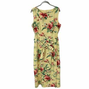 Coldwater Creek Sundress Midi Women's Multicolor Floral Faux Wrap Skirt Size 14